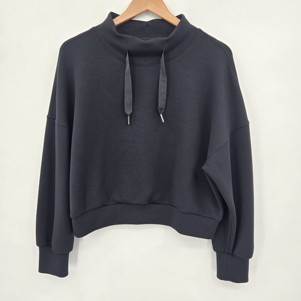 Spanx AirLuxe At The Hip Pullover Mock Neck Sweatshirt Slouchy Athleisure Size M